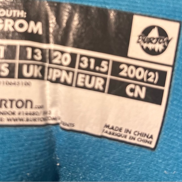 Burton Kids Black and Teal Snow Boots - Picture 7 of 8